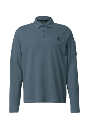 Street One MEN, LONG-SLEEVED POLO SHIRT WITH POCKET DETAIL - Polo - vintage blue