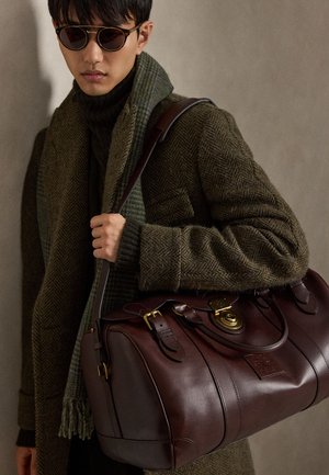 Polo Ralph Lauren, HERITAGE LOCK LEATHER SMALL DUFFEL - Спортна чанта - burnished brown