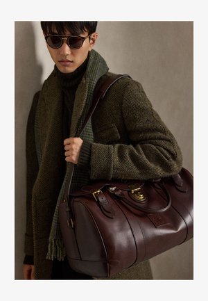 Polo Ralph Lauren, HERITAGE LOCK LEATHER SMALL DUFFEL - Спортна чанта - burnished brown