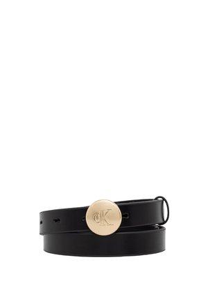 Calvin Klein, ROUND ENGRAVED CK BUCKLE 20 MM LV04F7115G - Cintura - nero oro