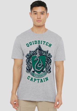 Cotton Soul, HARRY POTTER TEAM CAPTAIN SLYTHERIN - Print T-shirt - mottled light grey