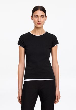 ARKET, ARKET SLIM CAP-SLEEVE T-SHIRT - T-shirt basic - black
