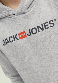 Jack & Jones Junior JJECORP OLD LOGO - Felpa con cappuccio - light grey melange