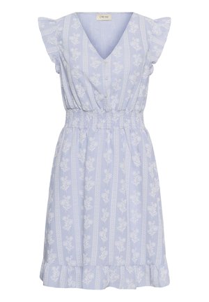 Cream, CRAMMELI BRODERIE ANGLAISE - Robe de jour - blue white stripe w flowers