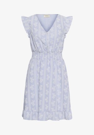 Cream, CRAMMELI BRODERIE ANGLAISE - Robe de jour - blue white stripe w flowers