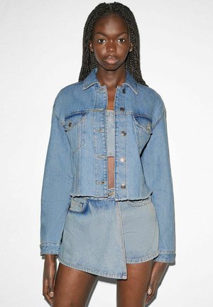 Vero Moda Vmluna Ls Slim DNM Jacket Mix GA Noos, Denim Bleu Clair, 3X_l Femme