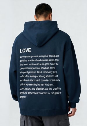 LOVE DEFINITION OVERSIZED  - Felpa con cappuccio - dark blue