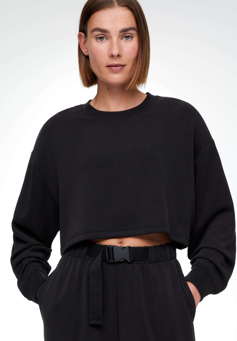 OYSHO CROP Sweatshirt black/noir ZALANDO.FR