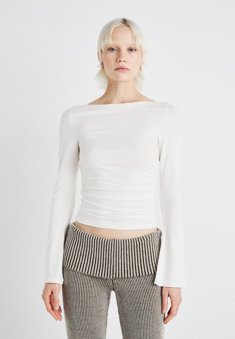 Gina Tricot SOFT TOUCH BOATNECK TOP - Hosszú ujjú felső - offwhite