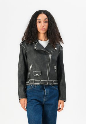 CHARLENE BIKER - Faux leather jacket - jet black
