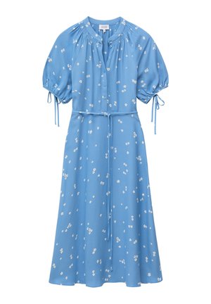 & OTHER STORIES, & OTHER STORIES TIE-WAIST MIDI DRESS - Robe chemise - blue white