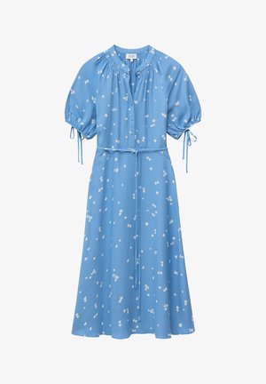 & OTHER STORIES, & OTHER STORIES TIE-WAIST MIDI DRESS - Robe chemise - blue white