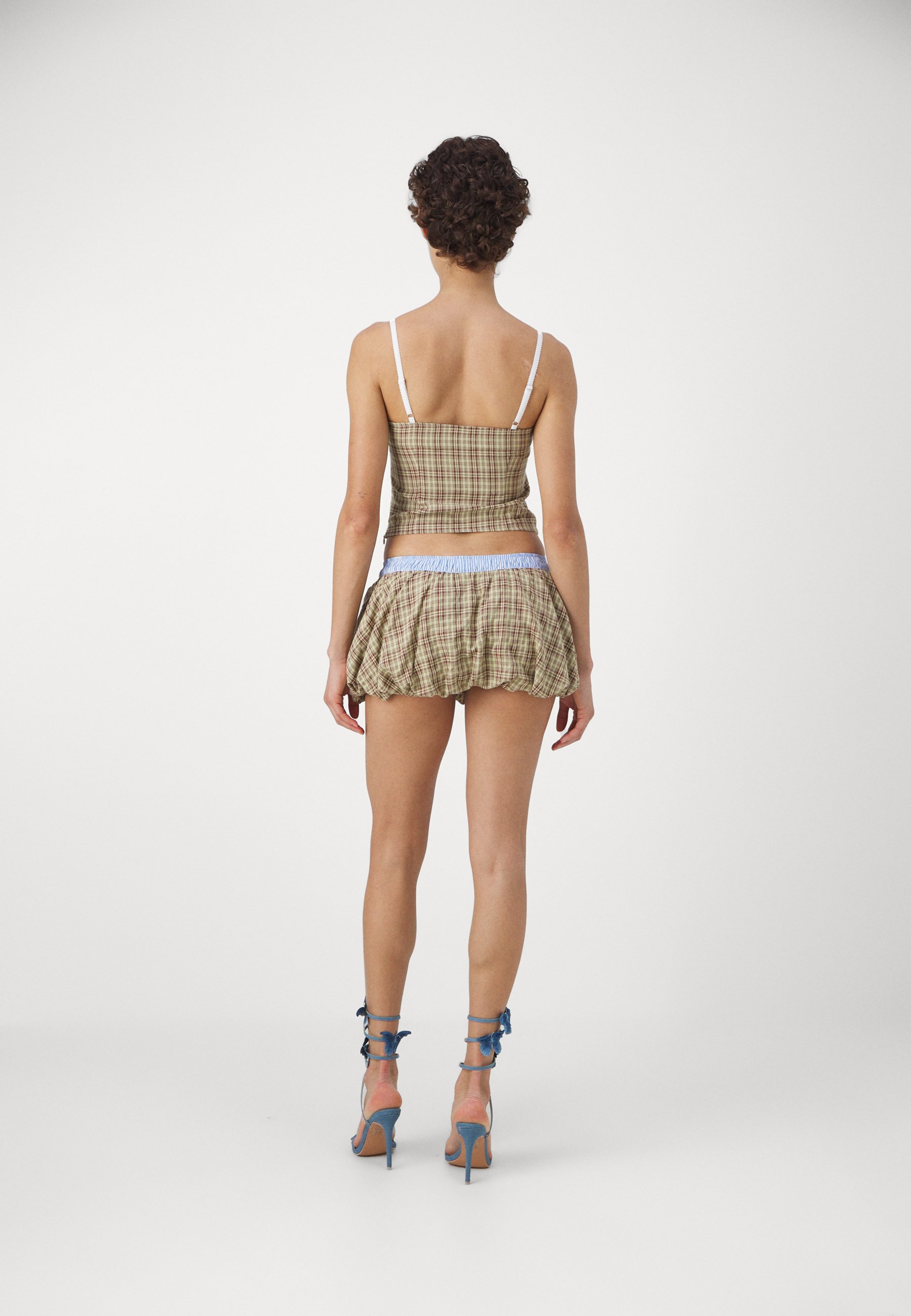 Jaded London CHECK BOXER PUFFBALL SKIRT - Mini skirt - multi