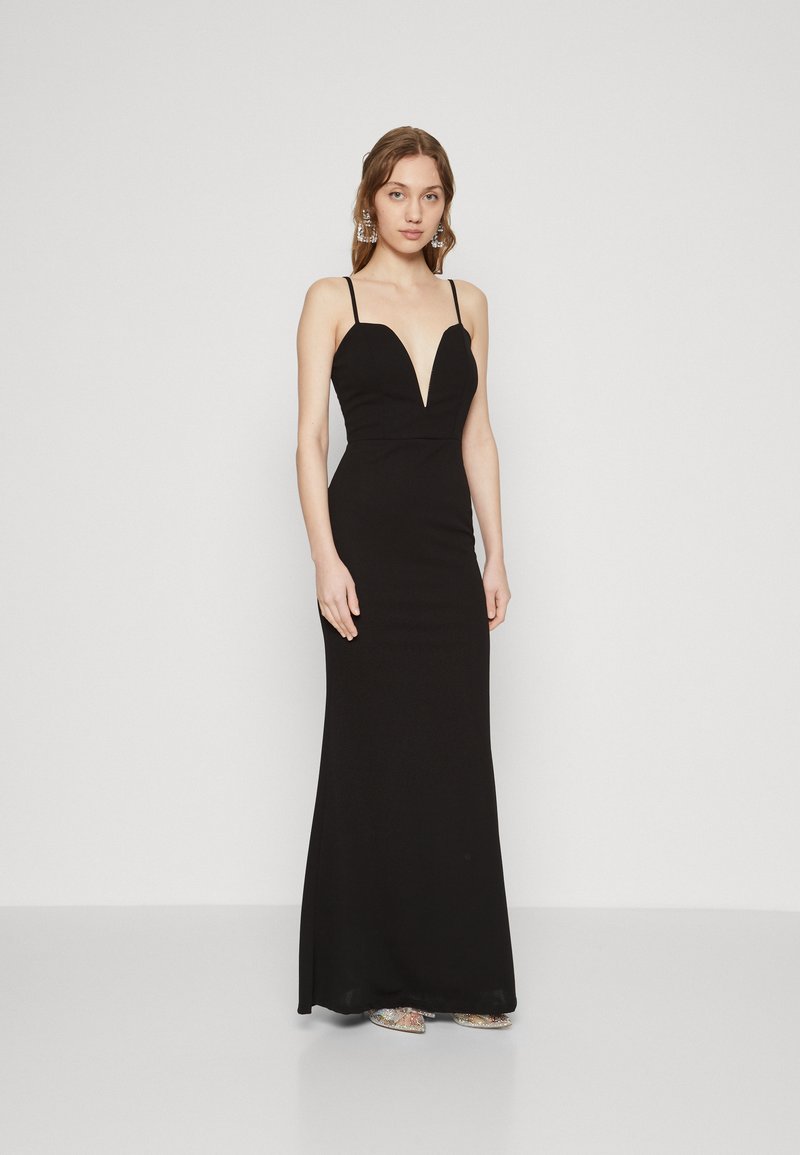 WAL G. - ELIZA DEEP V NECK MAXI - Dzsörzéruha - black, Nagyítás