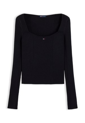 Tommy Jeans, SQUARE NECK  - Πουλόβερ - black