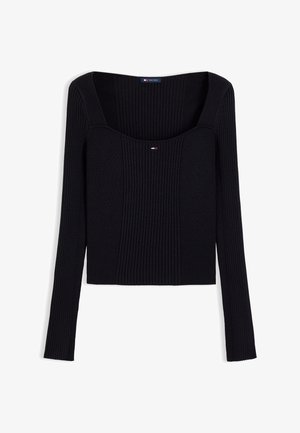 Tommy Jeans, SQUARE NECK - Strickpullover - black