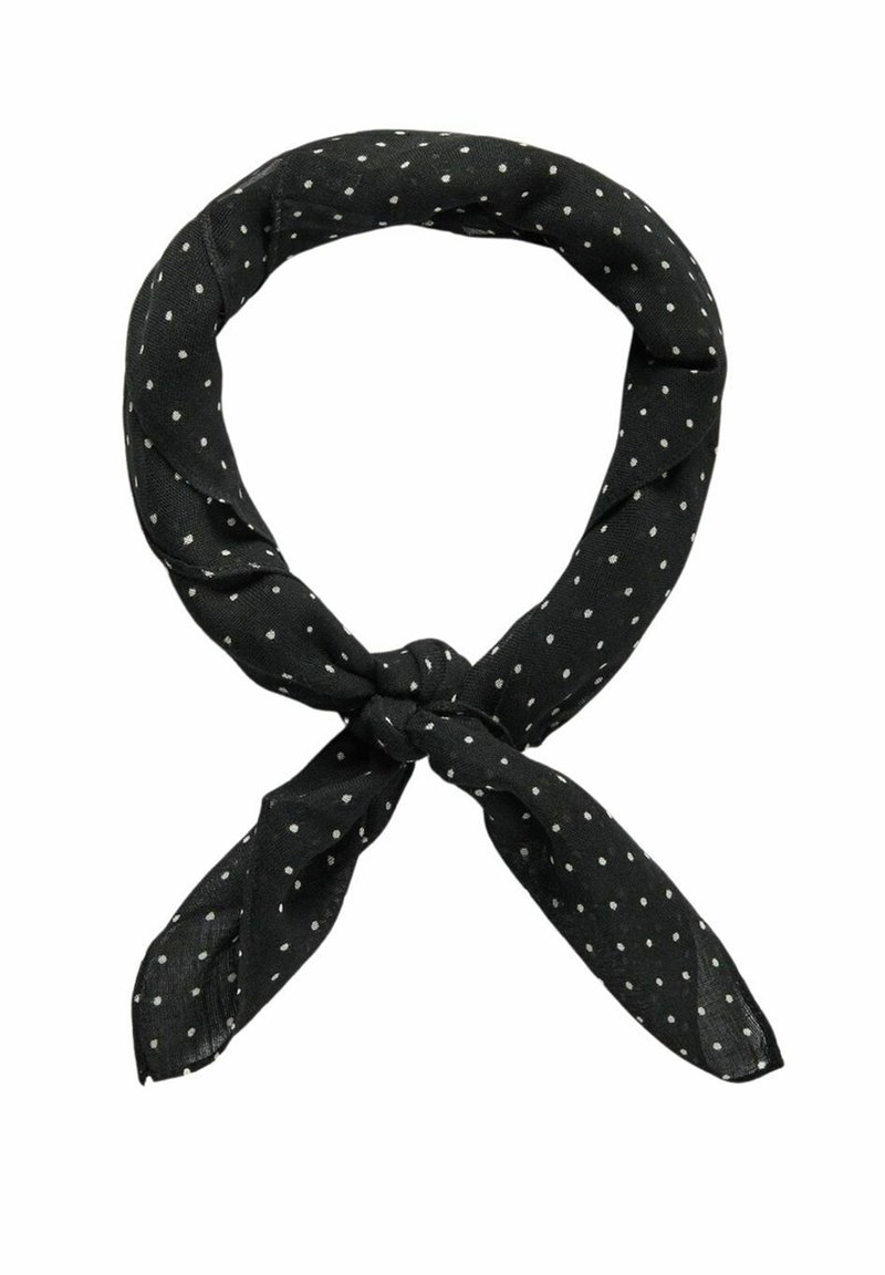 John Henric DOTTED BANDANA - Tørklæde / Halstørklæder - black