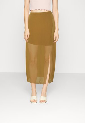 Weekday CRINKLE SKIRT - Jupe trapèze - brown