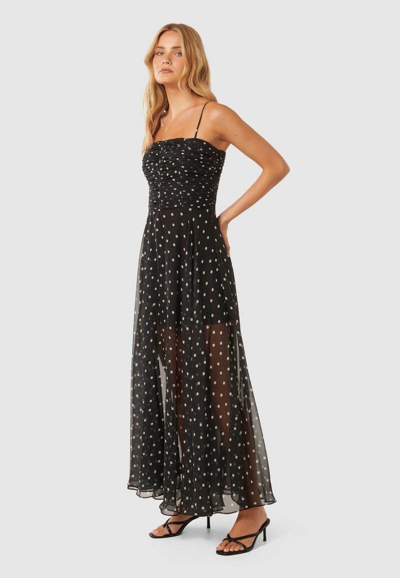 chinese dress ladies Black Strapless Sheer Skirt Bustier Mermaid Dress Black / Xs
