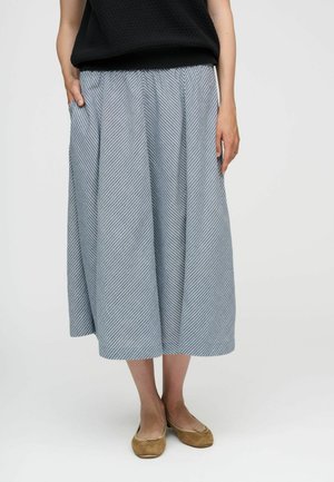 PIN STRIPE - A-snit nederdel - sea blue/white