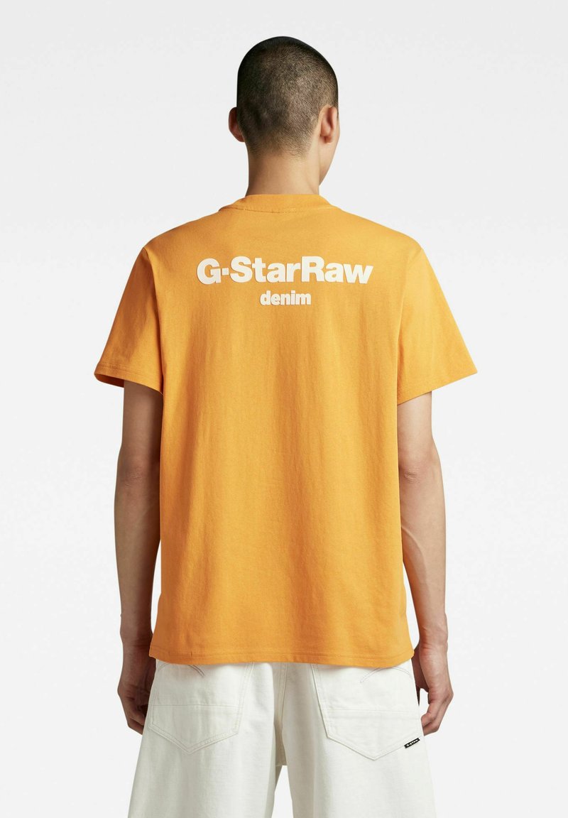 G-Star T-shirt print mosterdgeel