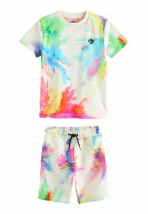 GRAPHIC AND SET - Short - white rainbow splat