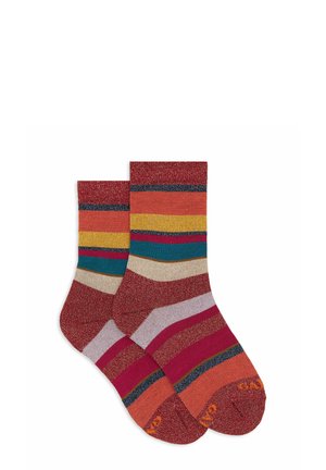 CORTE RIGHE EFFETTO SCINTILLANTE - Calze - red