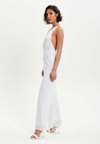 Liquorish SEQUIN ONE SHOULDER  - Jumpsuit - white