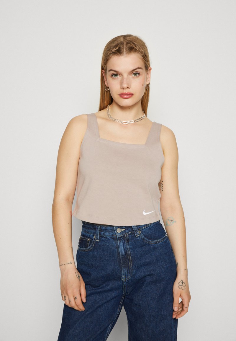 Nike Sportswear CAMI TANK Top diffused taupe/white/beige Zalando.ie