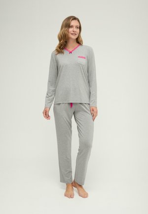 LOHE, PIJAMA VIGORE PICO PUNTILLA SET - Conjunto de pijama - gris
