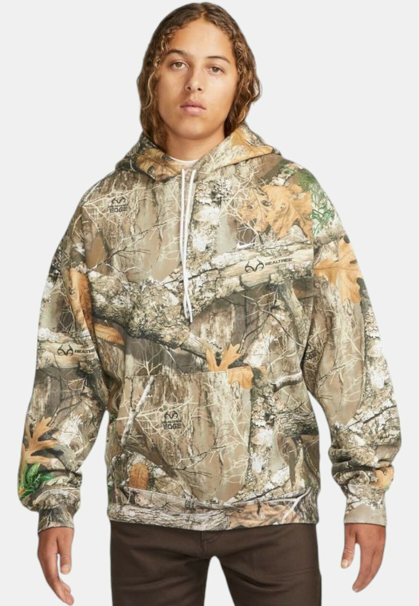 orange nike camo hoodie