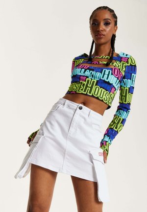 CARGO POCKET - A-line skirt - white