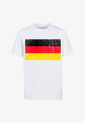 F4NT4STIC DEUTSCHLAND FLAGGE DISTRESSED - Triko s potiskem - weiß