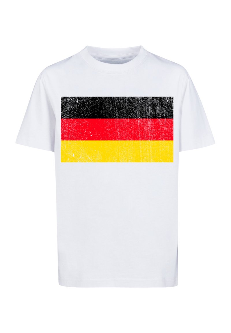 F4NT4STIC DEUTSCHLAND FLAGGE DISTRESSED - Triko s potiskem - weiß