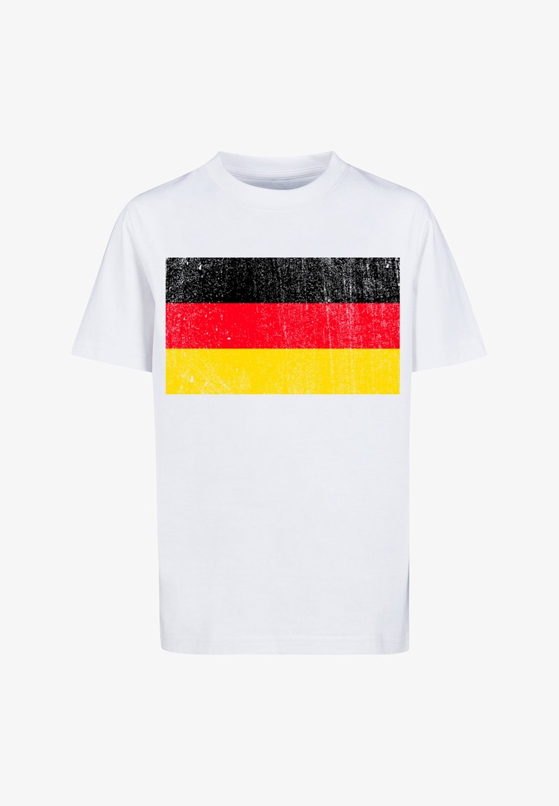 F4NT4STIC DEUTSCHLAND FLAGGE DISTRESSED - Triko s potiskem - weiß