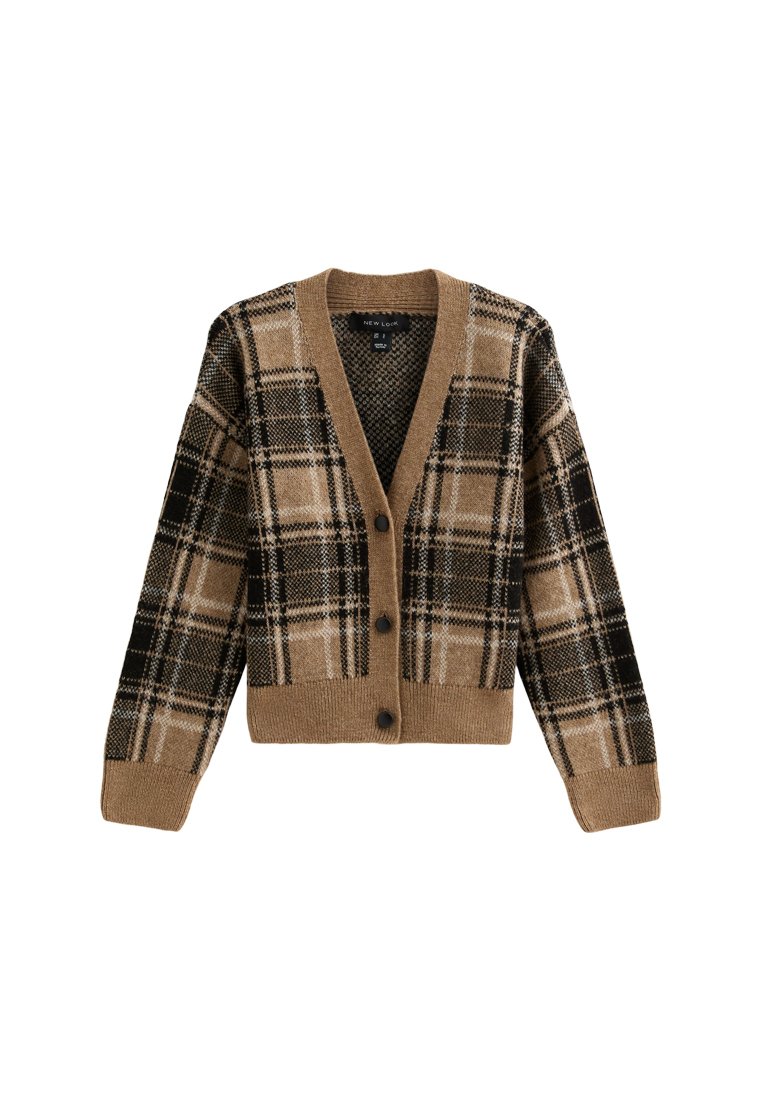New Look CHECKED - Cardigan - brown pattern/brown - Zalando