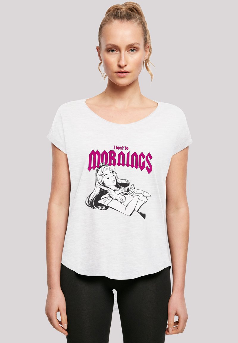 F4NT4STIC DISNEY SLEEPING BEAUTY DORNRÖSCHEN DON'T DO MORNINGS - T-shirts print - white