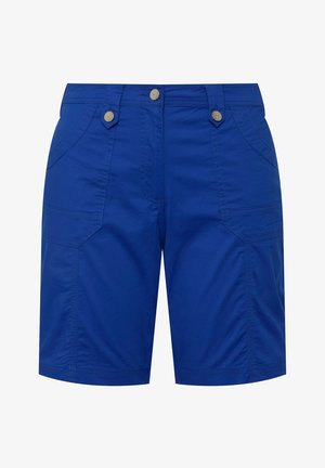 Blauwe cargoshorts van een lichtgewicht stof, met twee zijzakken, twee achterzakken en knoopdetails bij de taille.