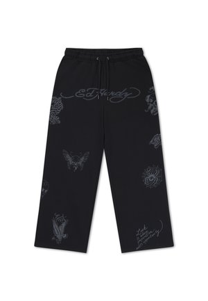 Ed Hardy, TATTOO COLLAGE RELAXED JOGGERS - Pantalon de survêtement - black