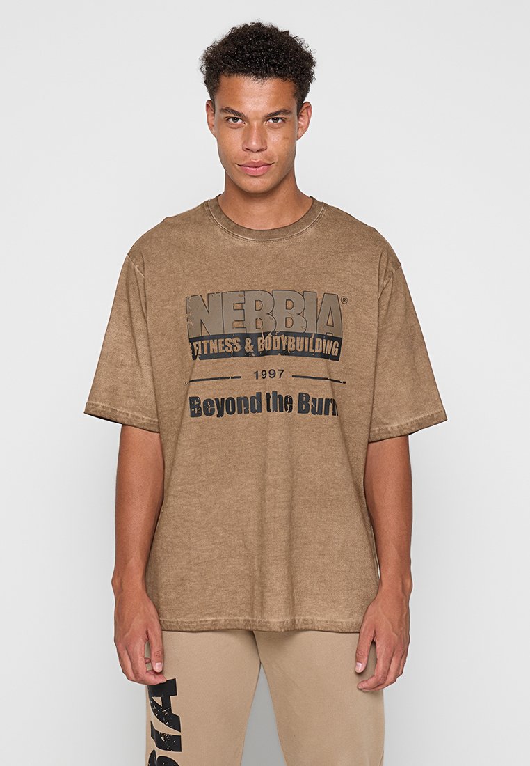 Nebbia T-shirt print lichtbruin