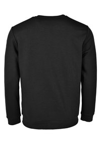 Sort sweatshirt med lange ærmer, rund halsudskæring og ribbede manchetter. Lavet af blødt stof med en ensfarvet tekstur og uden synlige logoer eller mønstre.