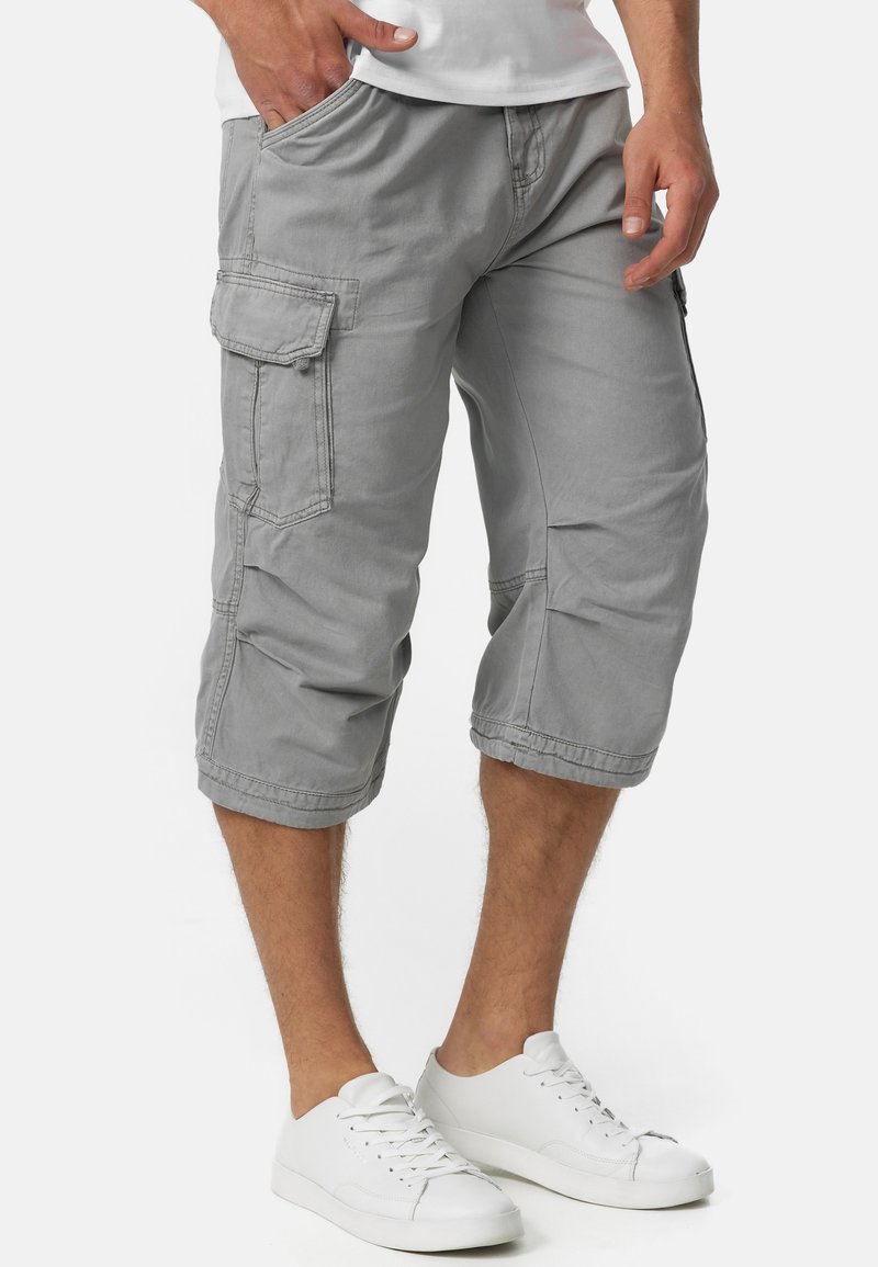 Indicode Hommes Nicolas Check Cargo Shorts - Pantalon Court Cargo 3/4 Avec Ceinture
