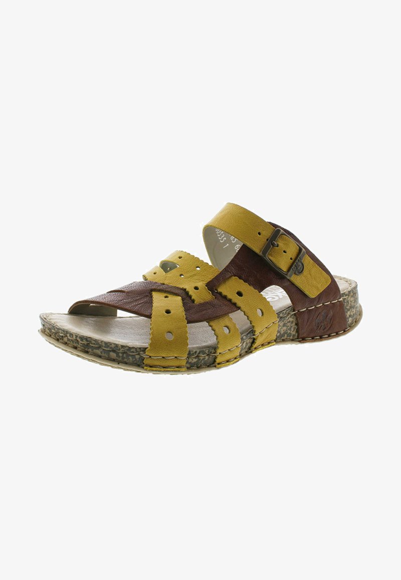 Rieker Mules - yellow/cuoio