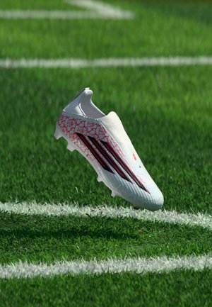 adidas Performance F50 LEAGUE LACELESS FIRM GROUND KIDS UNISEX - Ghete de fotbal pentru teren tare - footwear white/core black/lucid red