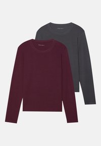 2 PACK - Hosszú ujjú felső - dark grey/bordeaux