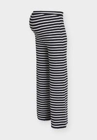 STRIPED WIDE LEG - Pantalon classique - black