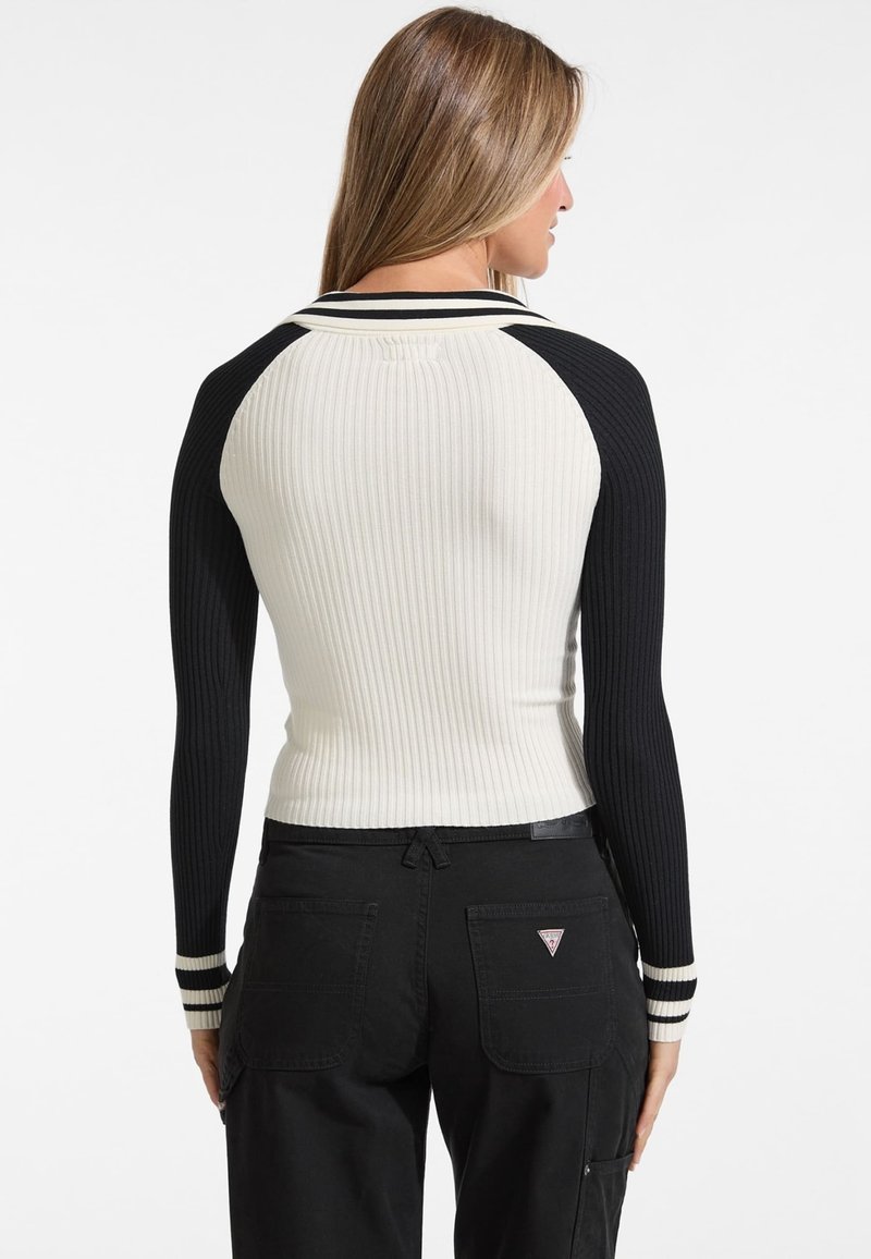 Guess Jeans V NECK Long sleeved top creme/beige Zalando