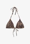 LEOPARD PRINT TRIANGLE - Bikini pezzo sopra - brown