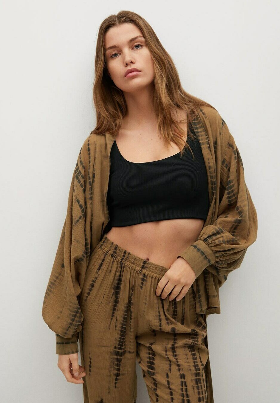 Mango PANTALÓN FLUIDO - Vaqueros rectos - marrón - Zalando.es