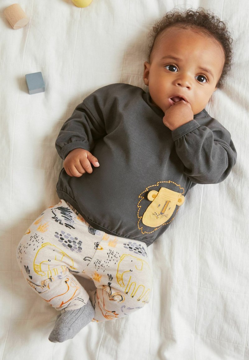 Next OVERSIZED TSHIRT AND LEGGINGS BABY SET Sweatshirt grey mono